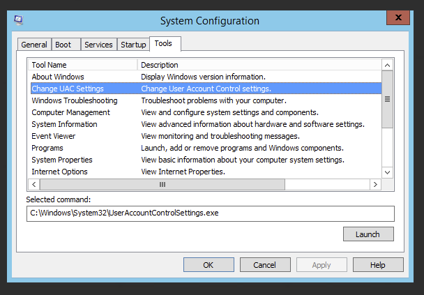 Отключение uac windows server 2003