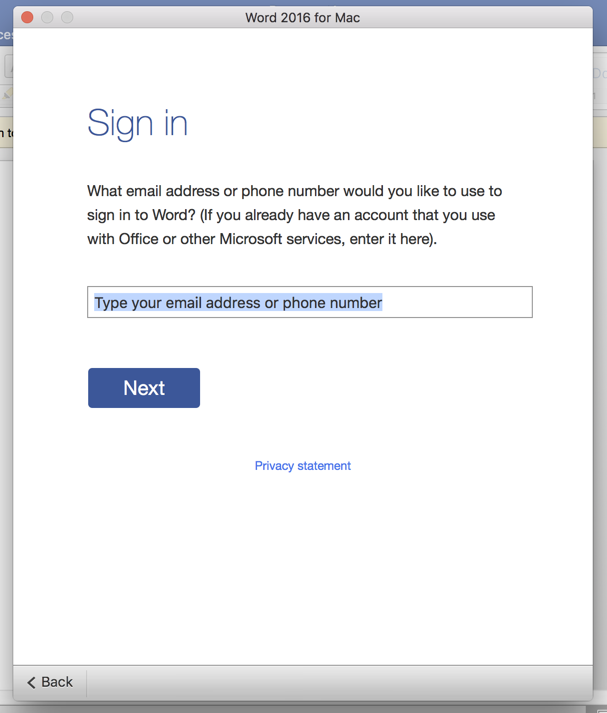 how to sign in to office 2016