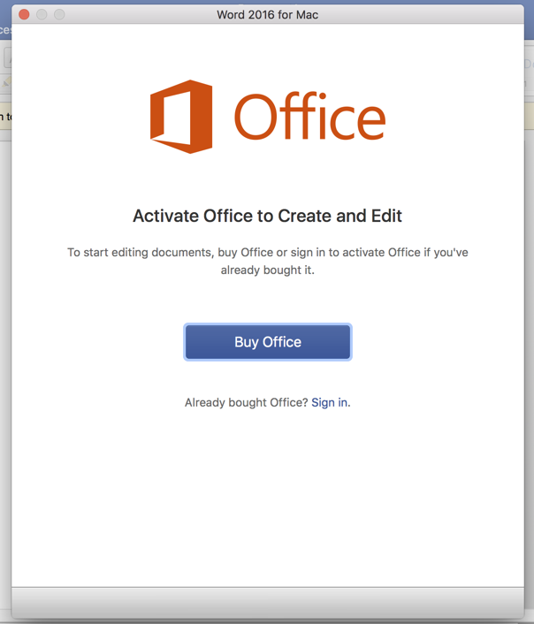 cannot activate office 365 mac login issue