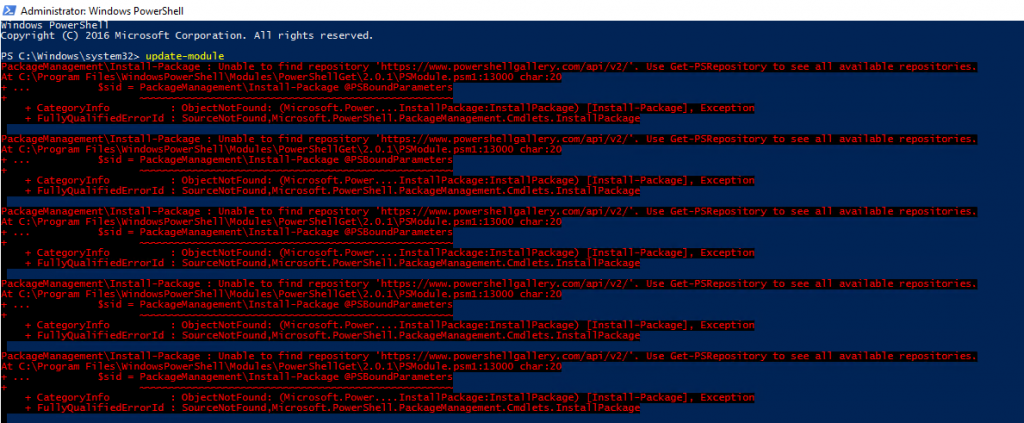 Update-Module - PackageManagement\Install-Package : Unable To Find ...