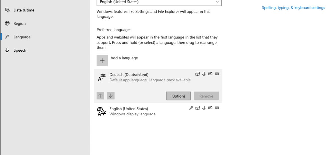 Windows 2019 Language Pack