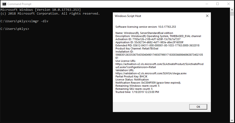 slmgr rearm command not working